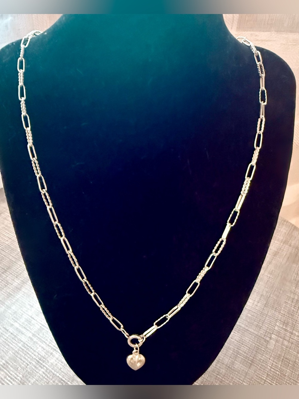 Portuguese Silver Paperclip Link Necklace